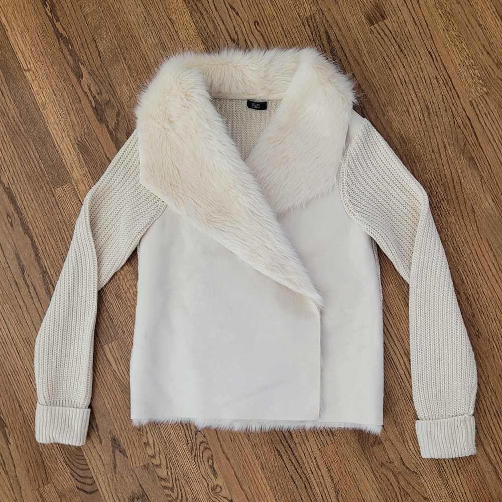 Fauz fur knit jacket
